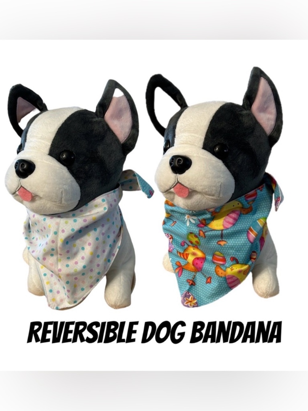 Reversible Easter chicks to polka dot dog Bandana NEW handmade colorful fun